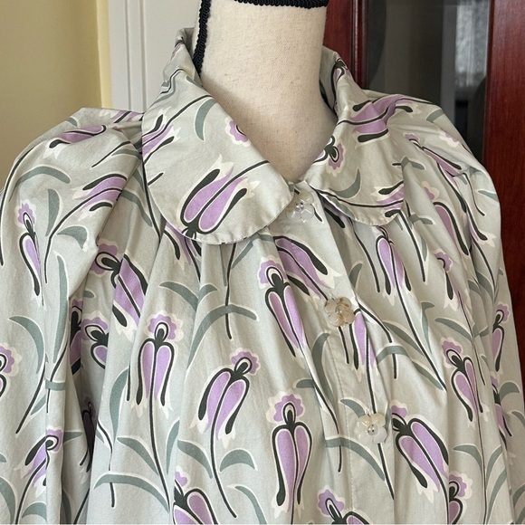 Buru | Floral Long Sleeve Retro Housecoat/Dress, Size XL - Picture 3 of 13
